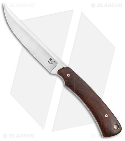 KM Designs Custom Aix Fixed Blade Knife Ironwood w/ Mosaic Pins (4" Satin)