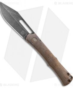 KM Designs SlipFix Fixed Blade Knife Titanium (3" Black Stonewash)