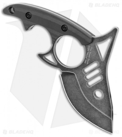 Kizer Shark Tooth Fixed Blade Knife Carbon Fiber (2.6" Black SW) 1043N2 - Image 2