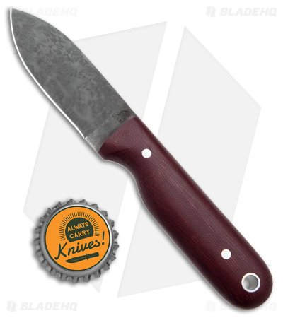 LT Wright Bushbaby Fixed Blade Knife Double Red Matte Micarta (3" Black) - Image 4