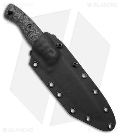 Landau Custom Bushcraft Fixed Blade Knife Black G-10/Filework (4.5" Acid Wash) - Image 3