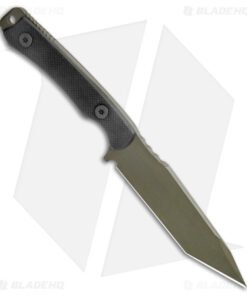 Alternative view of Landau Custom Angryman Fixed Blade Knife Black G-10 (5.1" Cerakote Green)