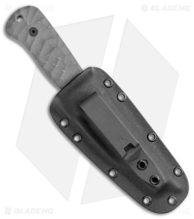 Landau Knives Custom LS2 Fixed Blade Knife - Gray Micarta (3.75" Acid Wash) - Image 3
