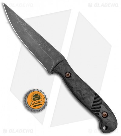 Landau Knives Phantom Fixed Blade Knife Carbon Fiber (4.25" Acid SW Nitro-V) - Image 4
