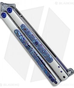 Alternative view of Les Voorhies Custom Model 2 Balisong Butterfly Knife Timascus (4.25" Damasteel)