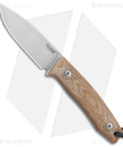 LionSteel M1 Fixed Blade Knife Natural Micarta (2.9" Stonewash M4) BHQ Exclusive