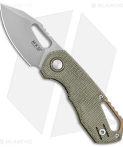 MKM Exclusive Isonzo Clip Point Liner Lock Knife Green Micarta (2.25" Stonewash)