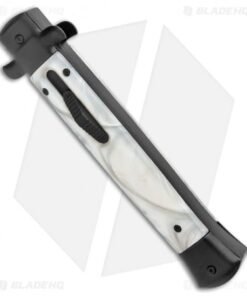 Alternative view of Mago White Marble Italian Stiletto OTF Auto Dagger (4.75" Satin)