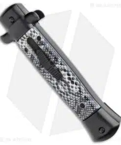 Alternative view of 9" Italian Stiletto Dagger OTF Automatic Knife Cottonmouth Black (3.8" Satin)