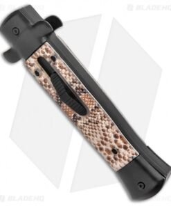 Alternative view of Mago 9" Italian Stiletto OTF Automatic Bayo Black Diamondback (3.8" Satin)