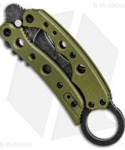 Alternative view of Mantis Vuja De Balisong Karambit Crossover Knife Green G-10 (2" Black SW)