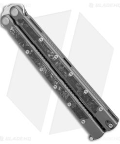 Alternative view of Maxace Shi Balisong Butterfly Knife Black Stonewash Carbon Fiber (4.5" Satin)