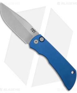 McNees Knives MAC2 AutoMac Knife Blue Aluminum (3.5" Stonewash MagnaCut)