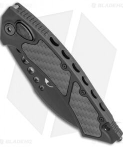 Alternative view of Microtech Signature Series Hawk Auto Knife Black Al. CF Inlay (4" Black DLC)
