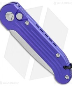 Alternative view of Microtech LUDT Automatic Knife Purple (3.4" Stonewash Serr) 135-11PU