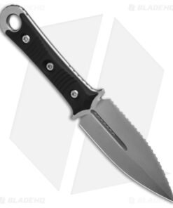 Alternative view of Microtech Borka SBD Dagger Fixed Blade Knife Black G-10 (4.4" Stonewash Serr)