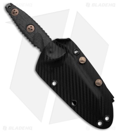 Microtech Socom Alpha Mini Warcom Fixed Blade Knife Black Carbon Fi (3.7" DLC) - Image 3