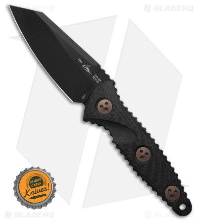Microtech Socom Alpha Mini Warcom Fixed Blade Knife Black Carbon Fi (3.7" DLC) - Image 4