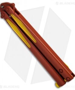 Alternative view of Microtech Tachyon III Balisong Butterfly Flash (4.5" Red/Yellow) 173-1FL