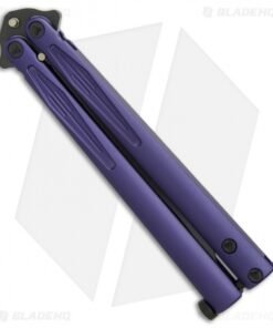 Alternative view of Microtech Tachyon III Balisong Butterfly Knife Purple (4.5" Black) 173-1DLCPU