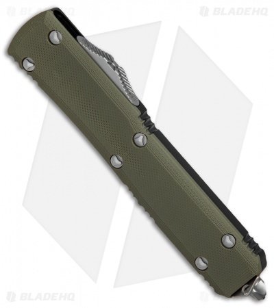 Microtech Ultratech S/E OTF Automatic Knife OD Green G-10 (3.4" Stonewash Serr) - Image 3