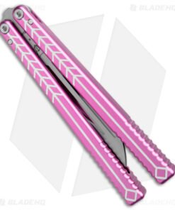 Alternative view of Nabalis + Will Hirsch The Vulp Butterfly Balisong Trainer Pink Al (4.4" BB)