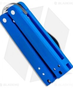 Alternative view of Nathan Dewey Custom Gremlin Mini Balisong Knife Blue G-10 (2" Satin)