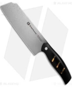Olight-Oremake Sheepdog Nakiri Kitchen Knife Black G-10 (7" Damascus)