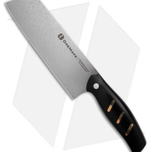 Olight-Oremake Sheepdog Nakiri Kitchen Knife Black G-10 (7" Damascus)