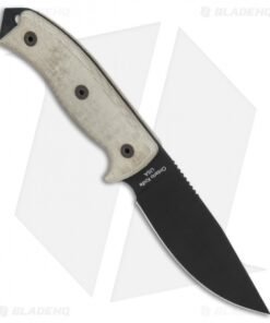 Alternative view of Ontario OKC RAT-5 Fixed Blade Knife Tan Micarta (5" Black) 8667