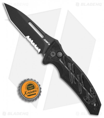 Ontario XM-3S Tanto Automatic Knife G-10 (3.75" Black Serr) 08759 - Image 4