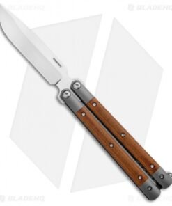 Pena Knives Custom Penasong Butterfly Knife Brown Micarta/Ti (4.5" Satin)