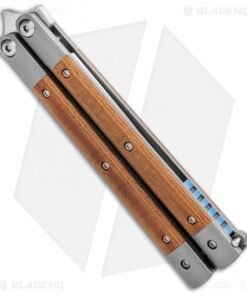 Alternative view of Pena Knives Custom Penasong Butterfly Knife Brown Micarta/Ti (4.5" Satin)