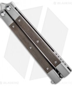 Alternative view of Pena Knives Mid-Tech Penasong Butterfly Knife Green Micarta/Ti (4.5" Satin)