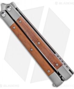 Alternative view of Pena Knives Mid-Tech Penasong Butterfly Knife Natural Micarta/Ti (4.5" Satin)