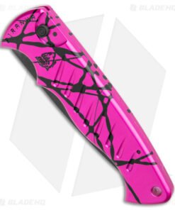 Alternative view of Piranha P1 Automatic Tactical Knife Pink (3.2" Black Serr 154CM)