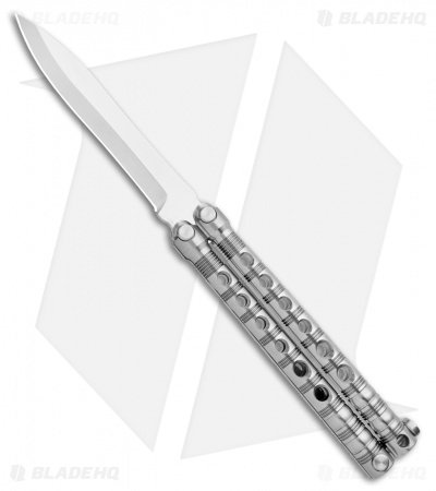 Piranha Swinger Balisong Butterfly Knife Satin Titanium (4.75" Mirror)