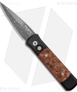 Pro-Tech Custom Godson Automatic Knife Maple Burl (3.15" Spiro Damascus)