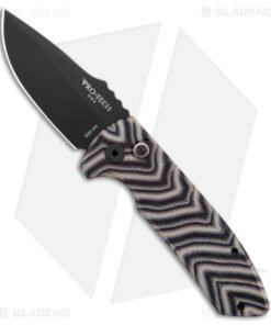 Pro-Tech Custom SBR Automatic Unique Zebra Micarta (2.6" Black DLC)