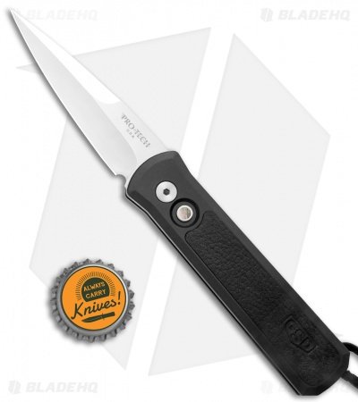 Pro-Tech GSD Godson Automatic Knife Black Aluminum Black Leather (3.15" Mirror) - Image 4