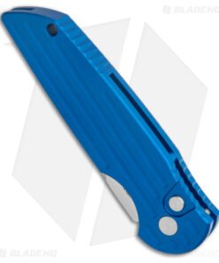 Alternative view of Pro-Tech TR-3 Tactical Response LH Automatic Knife Grooved Blue Al (3.5" SW)