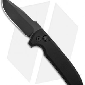 Protech Les George Rockeye Operator Automatic Knife Black Aluminum (3.5" Black)