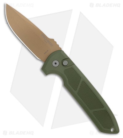 Pro-Tech Les George Rockeye Desert Warrior Auto Textured Green Al (3.4" Copper)