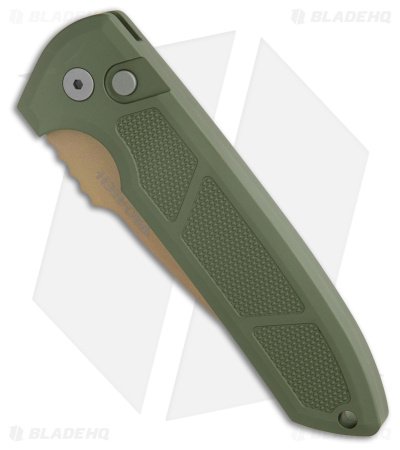Pro-Tech Les George Rockeye Desert Warrior Auto Textured Green Al (3.4" Copper) - Image 2