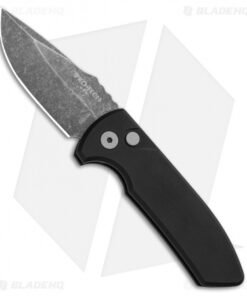 Pro-Tech Les George SBR Automatic Knife Black Aluminum (2.6" Acid Wash)