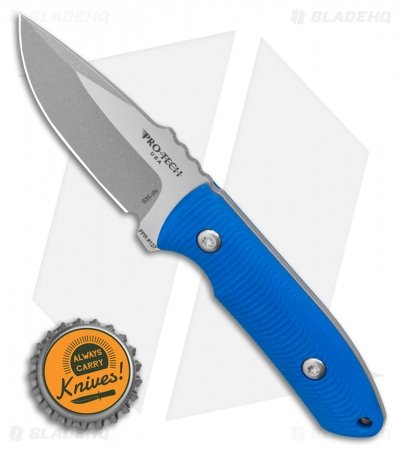 Pro-Tech George SBR Fixed Blade Knife Blue G-10 (2.9" SW/Satin) Kydex Sheath - Image 4
