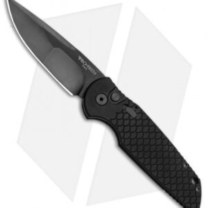 Pro-Tech TR-3 Custom Automatic Knife Black Fish Scale (3.5" Mirror DLC)