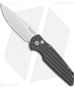 Pro-Tech Tactical Response TR-3 Knife Black Aluminum w/ Grooves (3.5" Stonewash)