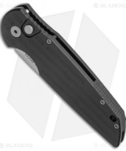 Alternative view of Pro-Tech Tactical Response TR-3 Knife Black Aluminum w/ Grooves (3.5" Stonewash)