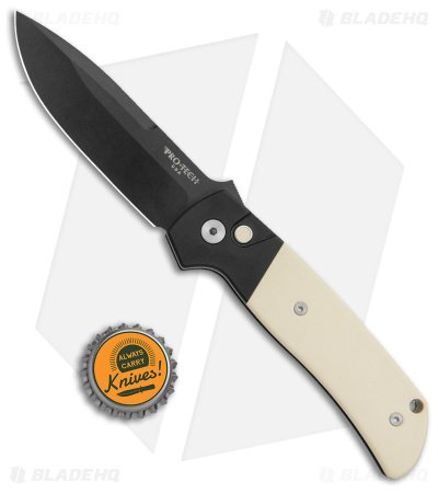 Pro-Tech Terzuola Tuxedo ATCF Automatic Knife Ivory Micarta (3.5" DLC MagnaCut) - Image 4